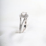 Double Halo Cushion Cut Diamond Engagement Ring