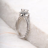 Double Halo Cushion Cut Diamond Engagement Ring