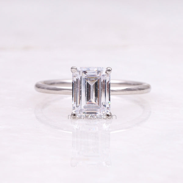 Emerald Cut Diamond Ring - Minimal Carbon