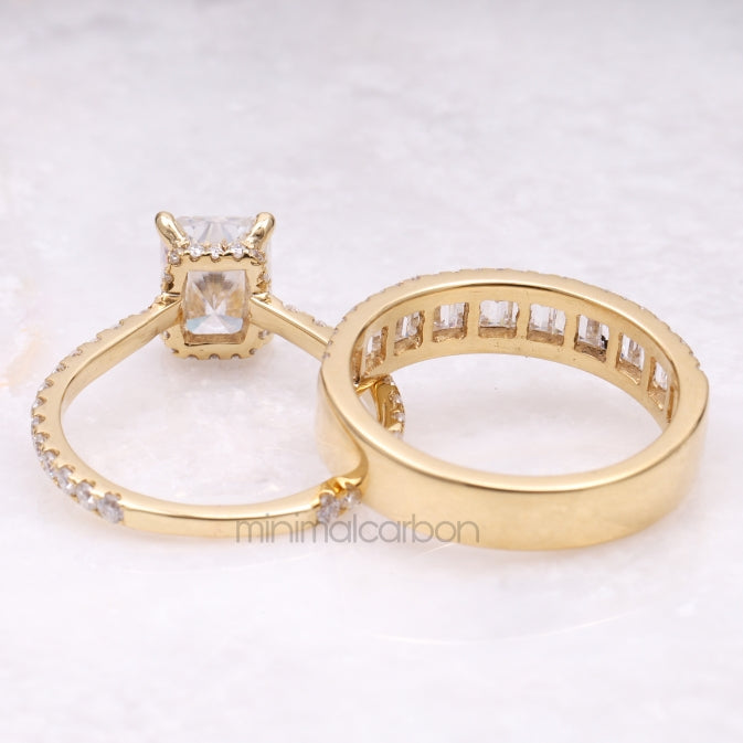 Engagement Ring Bridal Set - Minimal Carbon