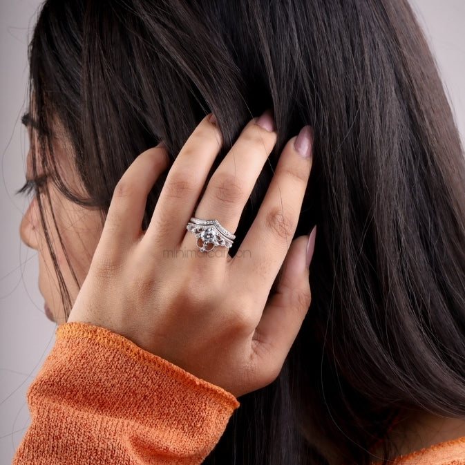 Queen Crown Ring Set - Minimal Carbon
