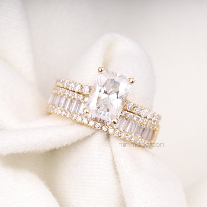 Engagement Ring Bridal Set - Minimal Carbon