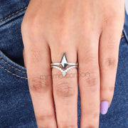 Kite Cut Salt And Pepper Diamond Curved Wedding Band