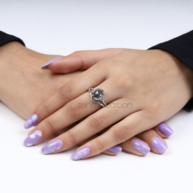 hexagon cut diamond for anniversary ring