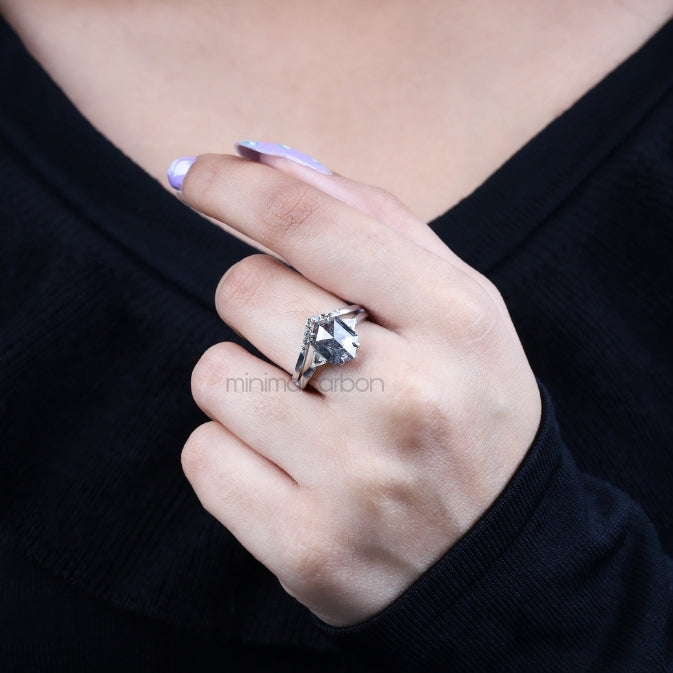 triangle cut diamond ring