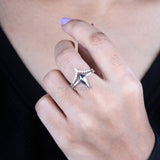 Kite Cut Salt And Pepper Diamond Curved Wedding Band