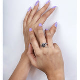 Hexagon Salt And Pepper Diamond beautiful ring