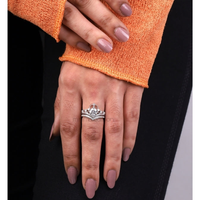 Queen Crown Ring Set - Minimal Carbon