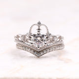 Queen Crown Ring Set - Minimal Carbon