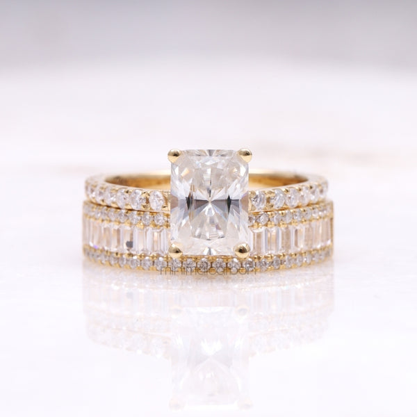 Engagement Ring Bridal Set - Minimal Carbon