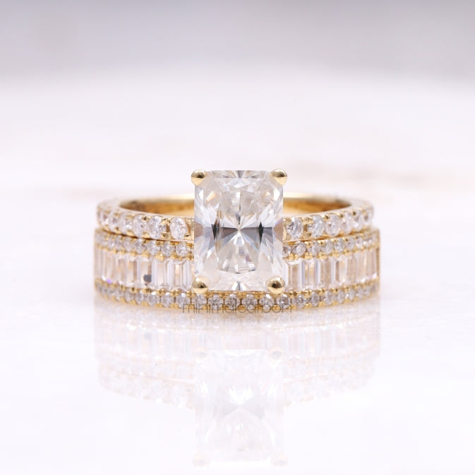 Engagement Ring Bridal Set - Minimal Carbon