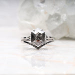 Load image into Gallery viewer, Hexagon Salt And Pepper Diamond Rin Set
