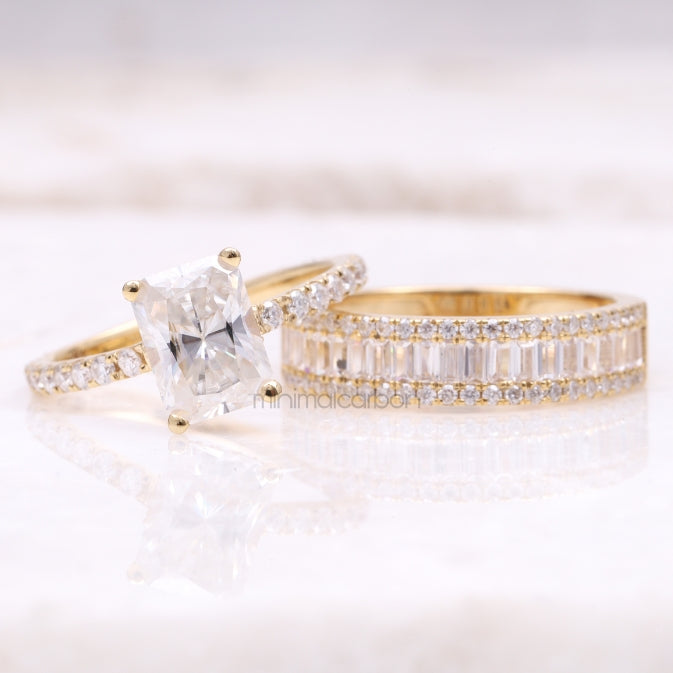 Engagement Ring Bridal Set - Minimal Carbon