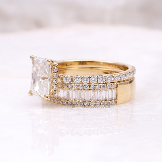 Engagement Ring Bridal Set - Minimal Carbon