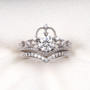 Queen Crown Ring Set - Minimal Carbon