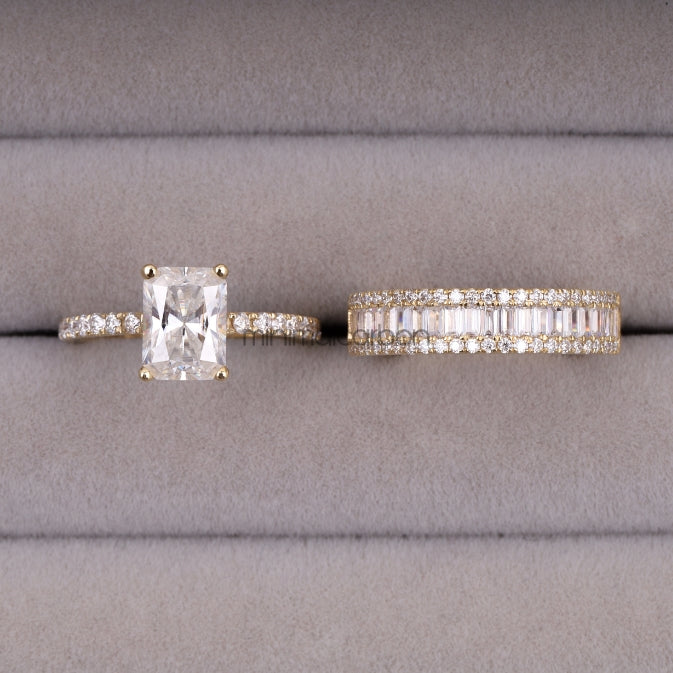 Engagement Ring Bridal Set - Minimal Carbon