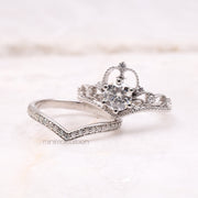 Queen Crown Ring Set - Minimal Carbon