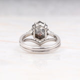 salt and papper diamond engagement ring