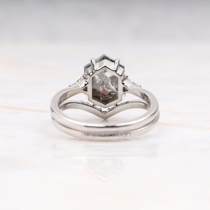 salt and papper diamond engagement ring