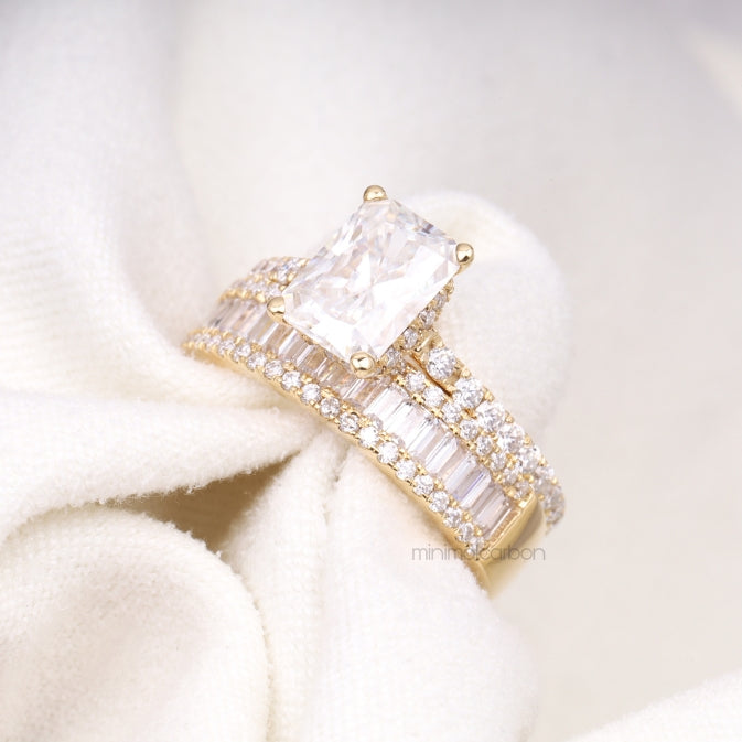 Engagement Ring Bridal Set - Minimal Carbon