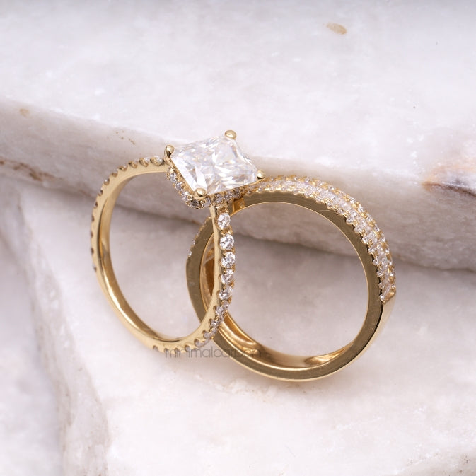 Engagement Ring Bridal Set - Minimal Carbon