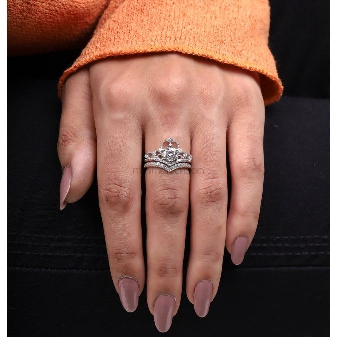 Queen Crown Ring Set - Minimal Carbon