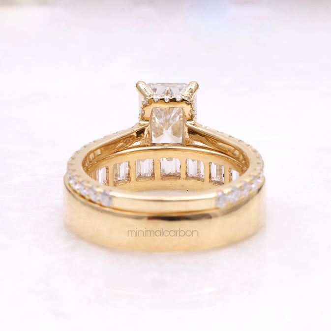 Engagement Ring Bridal Set - Minimal Carbon