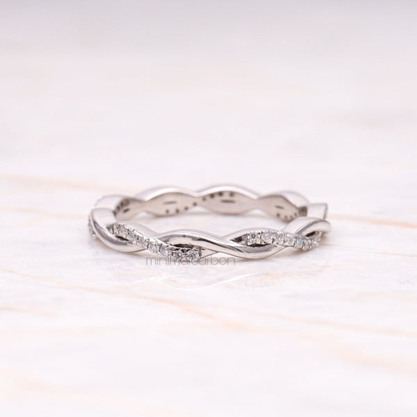 Twisted Ring Band - Minimal Carbon