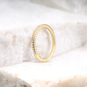 Round Cut Diamond Half Eternity Wedding Band