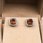 Cushion Cut Lab Diamond Halo Stud Earrings