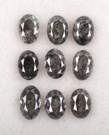 1.11 CT, 4.0 x 2.5 mm Salt and Pepper Oval Cut Diamonds