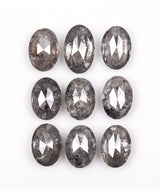 1.11 CT, 4.0 x 2.5 mm Salt and Pepper Oval Cut Diamonds
