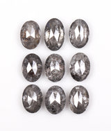 1.11 CT, 4.0 x 2.5 mm Salt and Pepper Oval Cut Diamonds