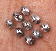 1.11 CT, 4.0 x 2.5 mm Salt and Pepper Oval Cut Diamonds