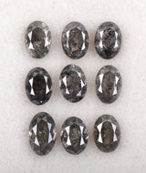 1.11 CT, 4.0 x 2.5 mm Salt and Pepper Oval Cut Diamonds