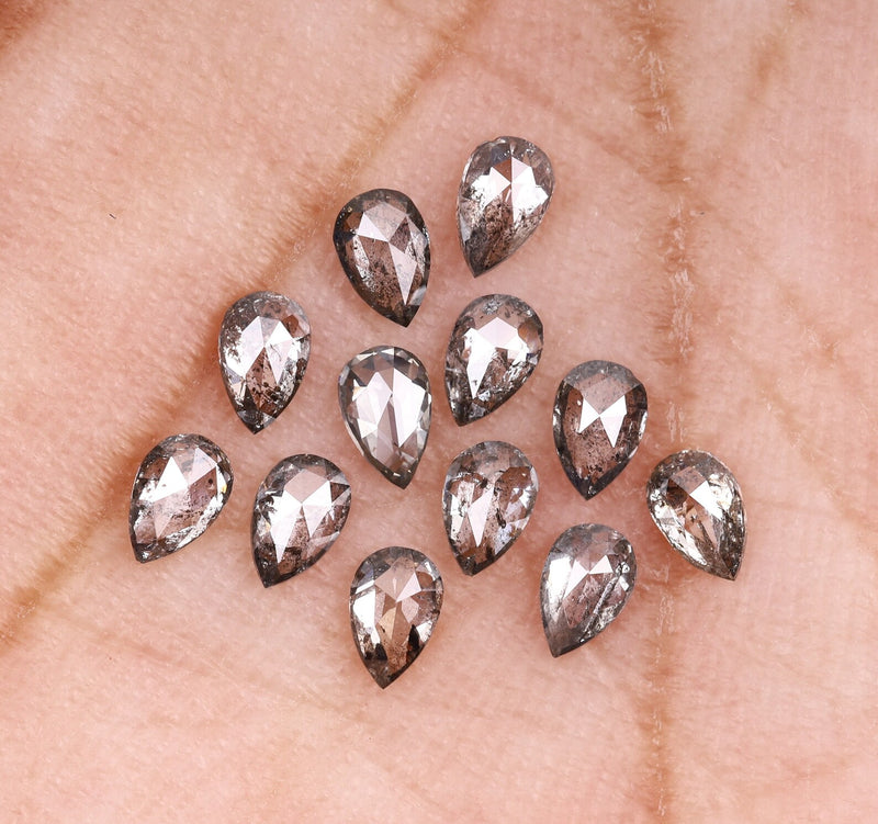 6.0 X 4.0 Salt and Pepper Pear Cut Diamond – Loose Natural Diamond