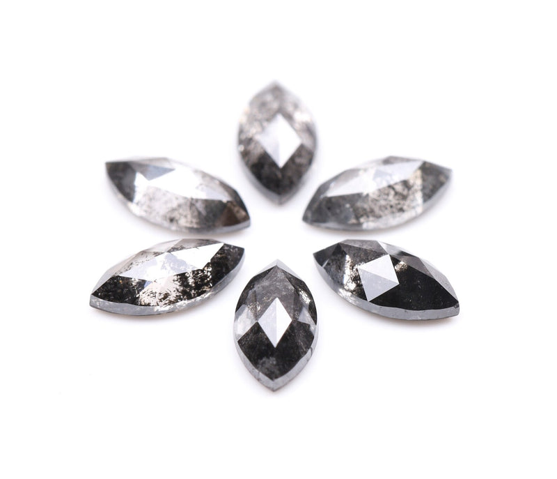 1.02 CT, 5.0 x 2.5 mm Salt and Pepper Marquise Cut Diamonds – 6 PCS | OM7347
