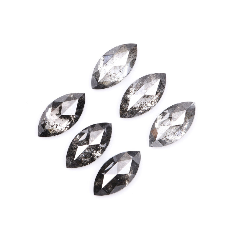 1.02 CT, 5.0 x 2.5 mm Salt and Pepper Marquise Cut Diamonds – 6 PCS | OM7347