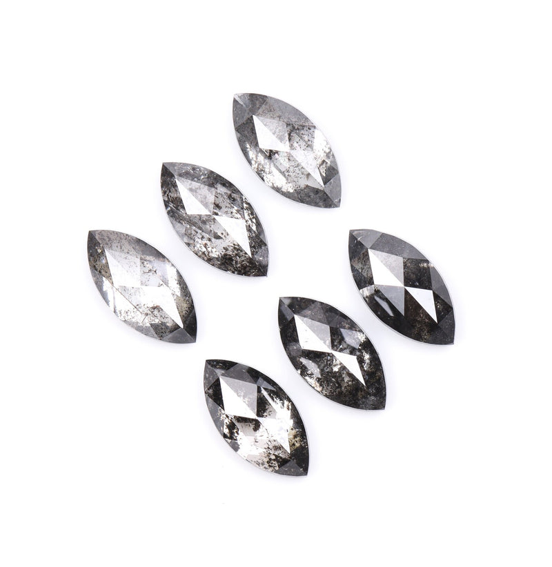 1.02 CT, 5.0 x 2.5 mm Salt and Pepper Marquise Cut Diamonds – 6 PCS | OM7347