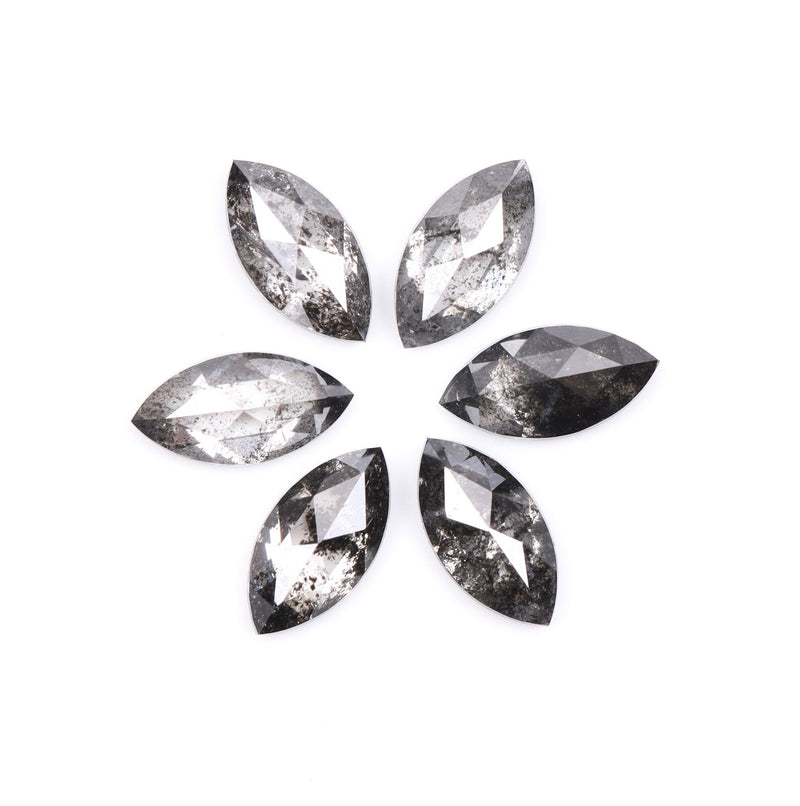 1.02 CT, 5.0 x 2.5 mm Salt and Pepper Marquise Cut Diamonds – 6 PCS | OM7347