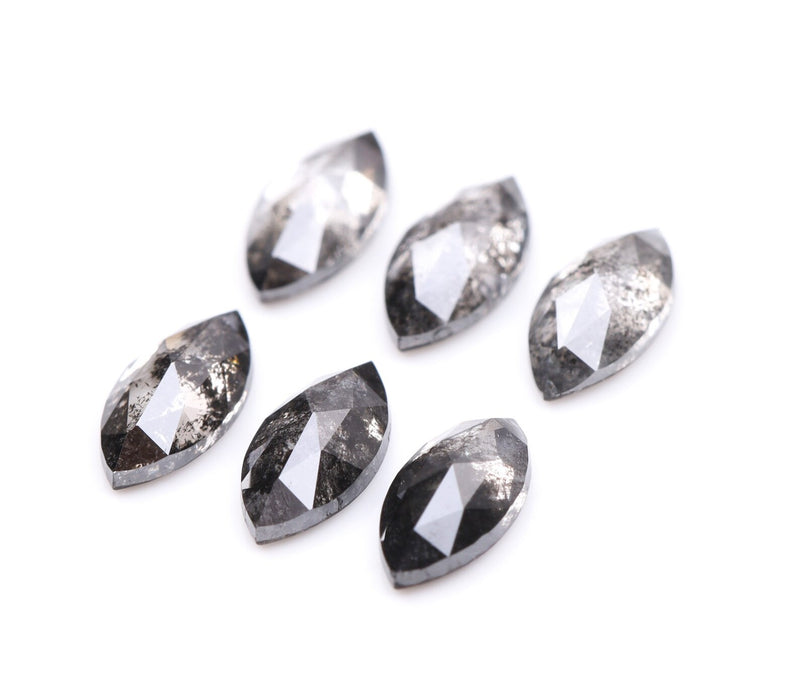 1.02 CT, 5.0 x 2.5 mm Salt and Pepper Marquise Cut Diamonds – 6 PCS | OM7347