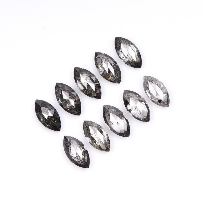 1.05 CT, 4.0 x 2.5 mm Salt and Pepper Marquise Cut Diamonds – 10 PCS