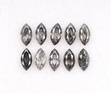 1.05 CT, 4.0 x 2.5 mm Salt and Pepper Marquise Cut Diamonds – 10 PCS