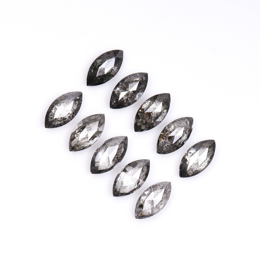 1.05 CT, 4.0 x 2.5 mm Salt and Pepper Marquise Cut Diamonds – 10 PCS
