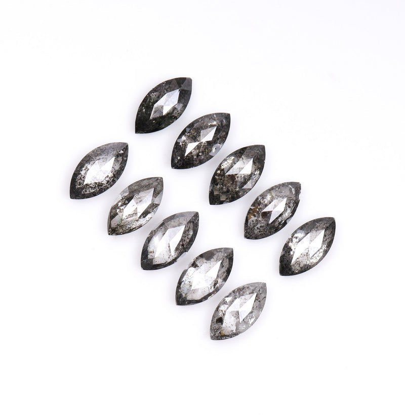 1.05 CT, 4.0 x 2.5 mm Salt and Pepper Marquise Cut Diamonds – 10 PCS