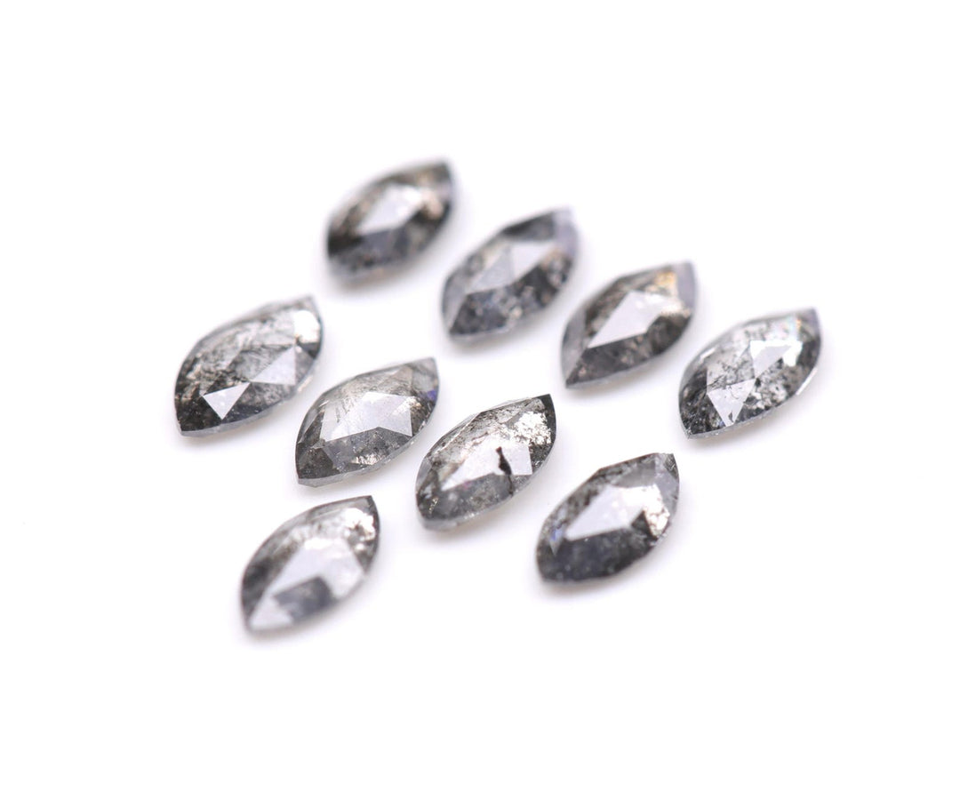 0.58 CT, 4.0 x 2.0 mm Salt and Pepper Marquise Cut Diamonds