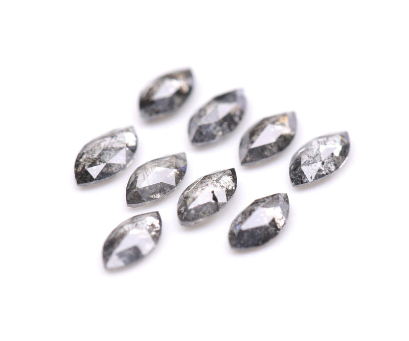 0.58 CT, 4.0 x 2.0 mm Salt and Pepper Marquise Cut Diamonds
