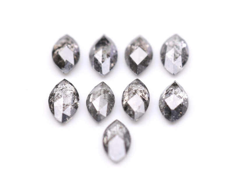 0.58 CT, 4.0 x 2.0 mm Salt and Pepper Marquise Cut Diamonds