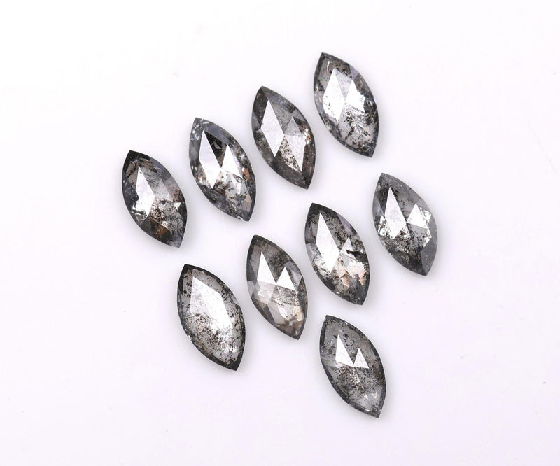 0.58 CT, 4.0 x 2.0 mm Salt and Pepper Marquise Cut Diamonds