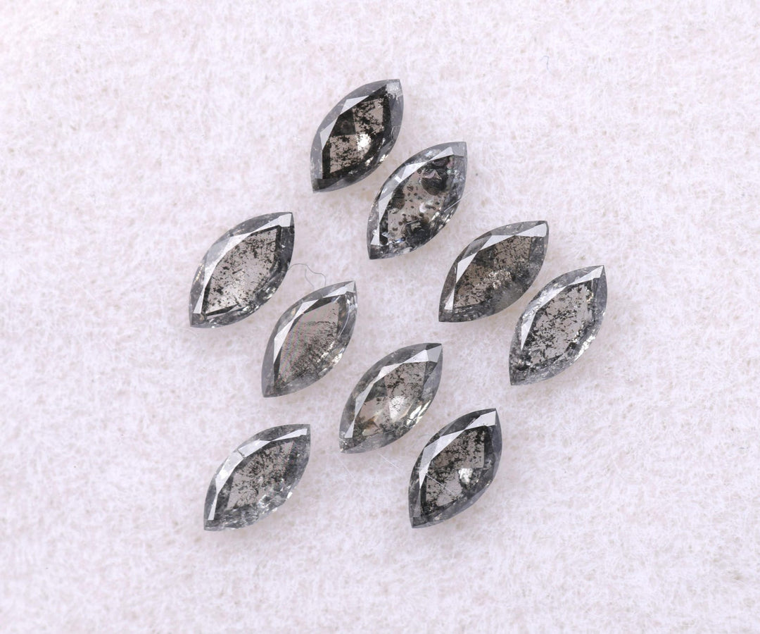 0.58 CT, 4.0 x 2.0 mm Salt and Pepper Marquise Cut Diamonds